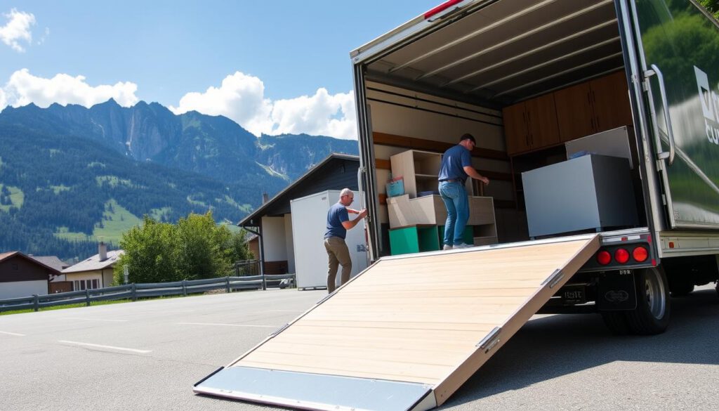 Professioneller Umzug Firma Richterswil mit Umzugswagen und Team